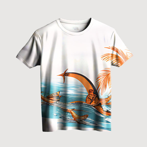 Serene Tropical Boat T-Shirt
