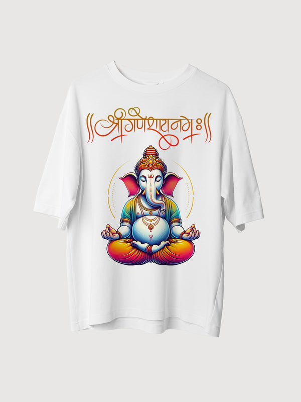 Vibrant Lord Ganesha Oversized T-Shirt