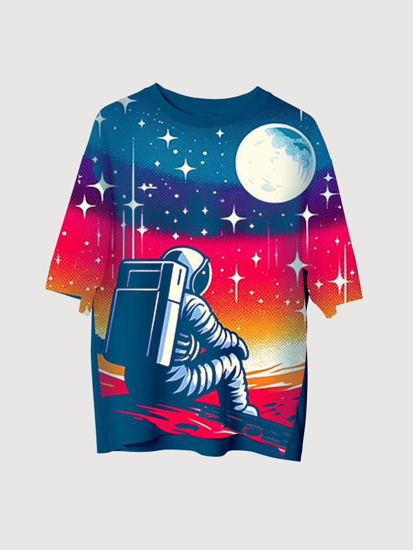 Astronaut Moonlight Serenity Oversized T-Shirt
