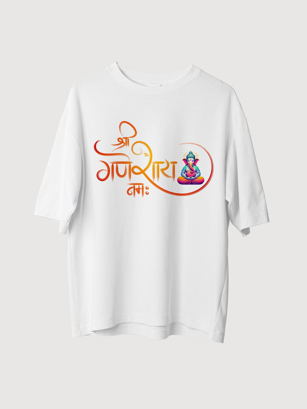Shree Ganeshaya Namah Artistic Oversized T-Shirt