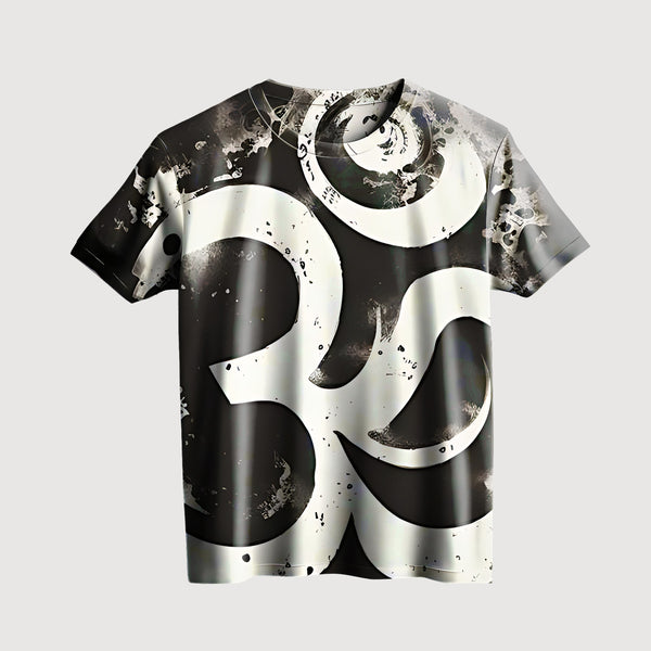Monochrome Abstract Om T-Shirt