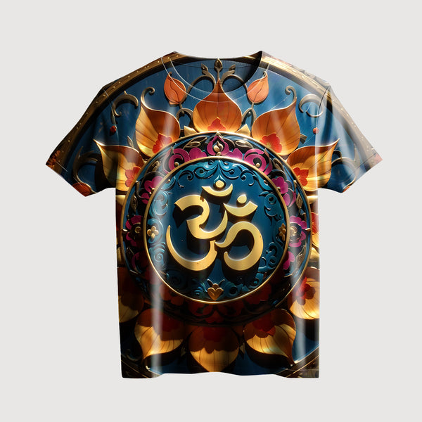 Golden Om Lotus T-Shirt