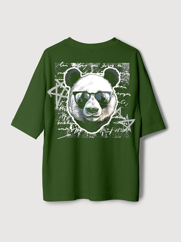 Cool Panda Back Print Oversized T-Shirt