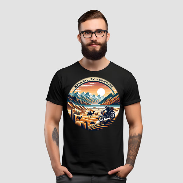 Nubra Valley Adventure Biker T-Shirt