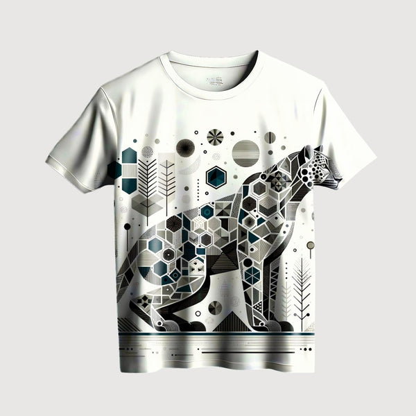 Geometric Panther Design T-Shirt