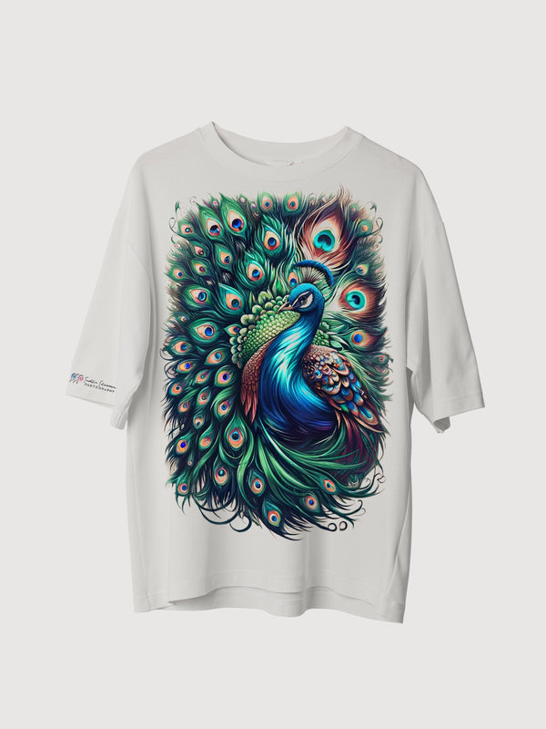 Peacock Splendor Oversized T-shirt