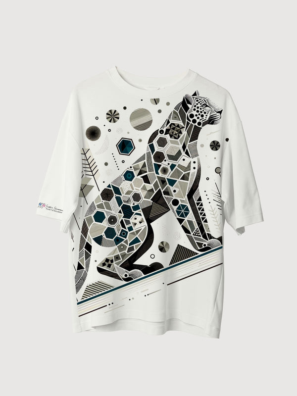 Geometric Panther Oversized T-Shirt