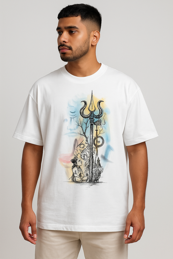 Trishul & Bala Shiva Sketch T-Shirt