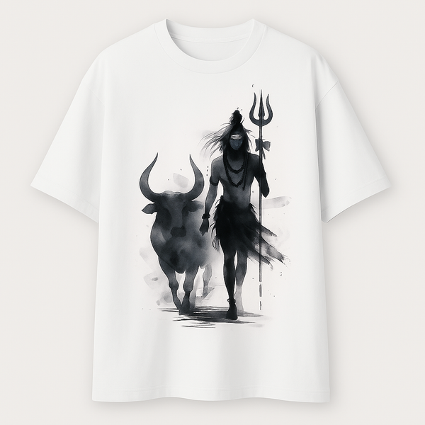 Mahadev & Nandi Ink Silhouette T-Shirt