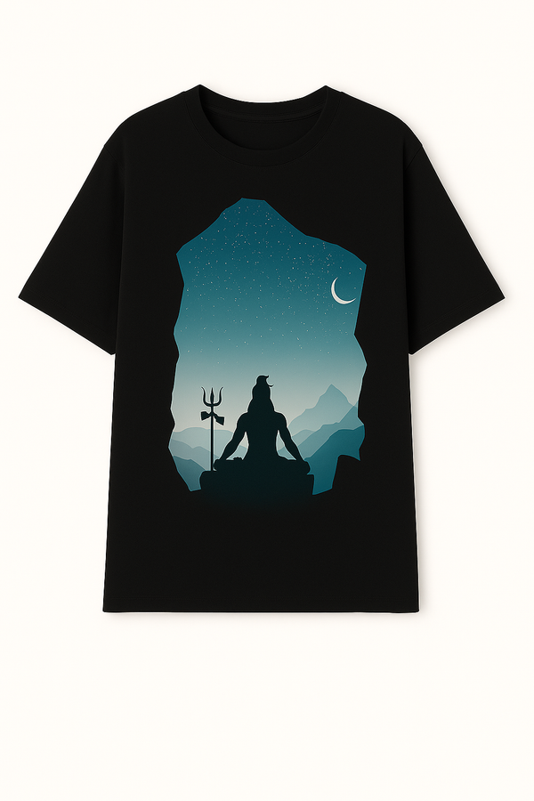 Mahadev Meditation Under Stars T-Shirt