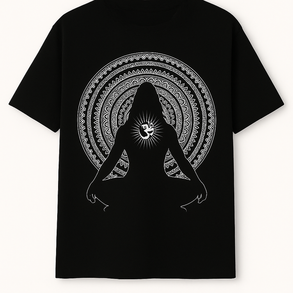 Om Mandala Shiva T-Shirt – Sacred Silence in Motion