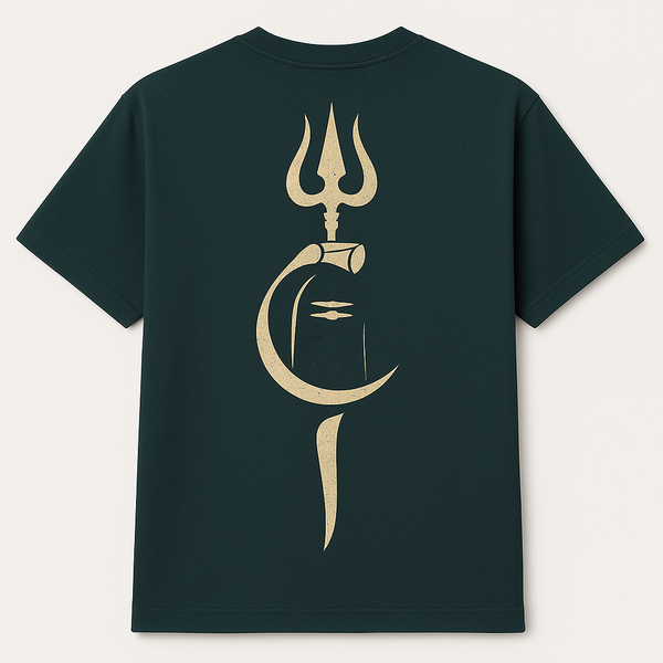Trishul & Shivling Fusion Tee – Sacred Symbols of Shiva