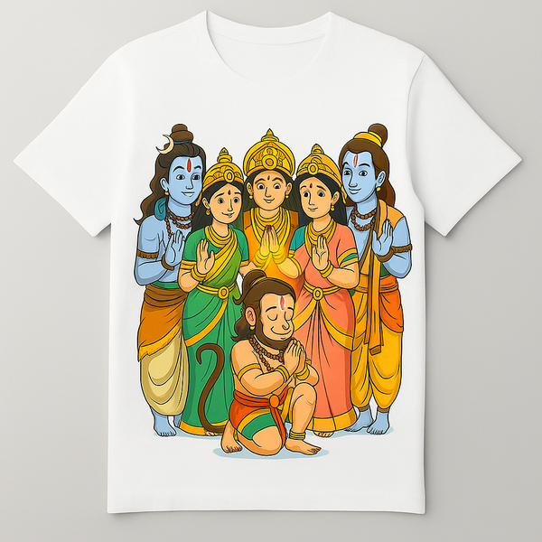 Ram Parivar T-Shirt Featuring Hanuman Ji