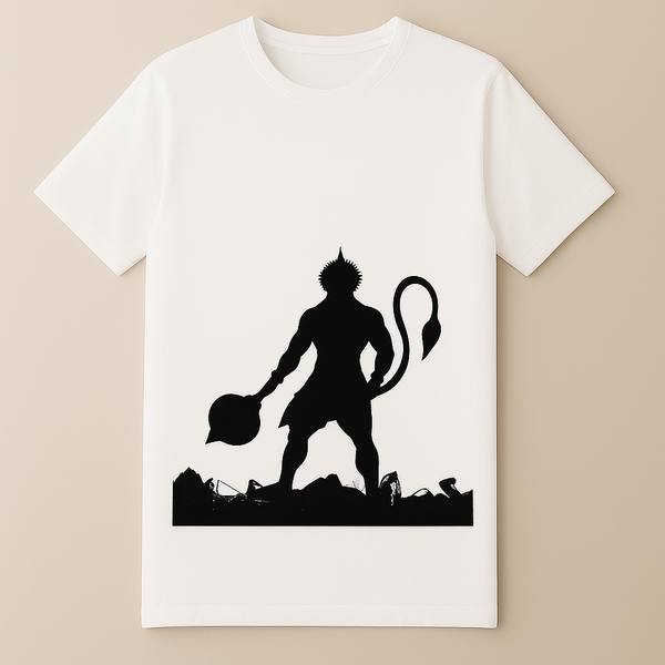 Black Silhouette Warrior Lord Hanuman T-Shirt