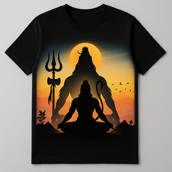 Hanuman Shiva Silhouette T-Shirt – Sunset Meditation