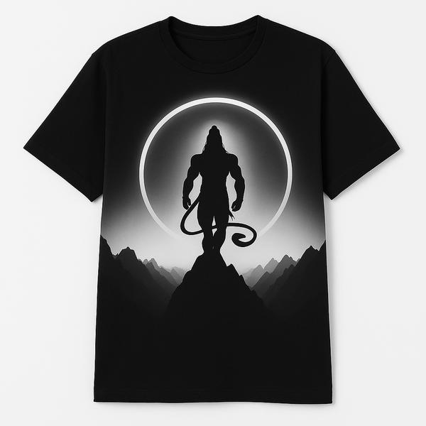 Hanuman Solar Ring T-Shirt – Devotional Eclipse Edition
