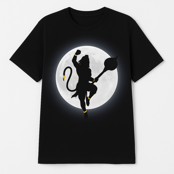 Bold Bajrangbali T-Shirt Under the Full Moon