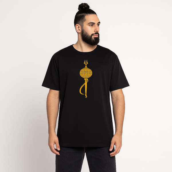 Lord Hanuman Gada & Trident Emblem T-Shirt