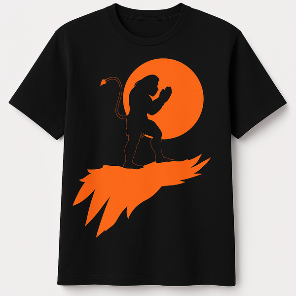 Praying Hanuman T-Shirt Surya Namaskar Silhouette Design