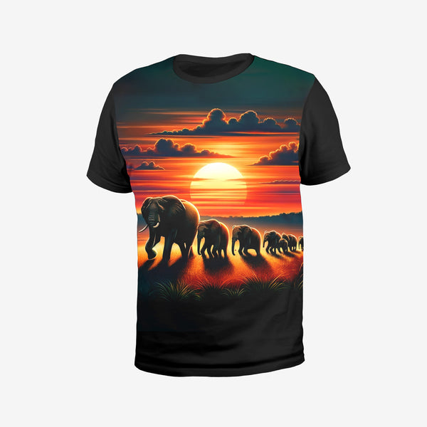 Majestic Elephant Sunset T-Shirt